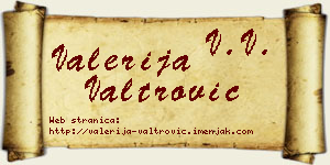 Valerija Valtrović vizit kartica